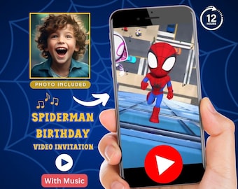 Invitación personalizada en video de Spiderman, invitación de cumpleaños de Spiderman, cumpleaños de Spidey y sus increíbles amigos, invitación en video para la fiesta de cumpleaños de los niños