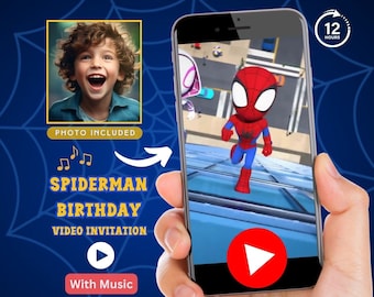 Custom Spiderman Video Invitation, Spiderman Birthday Invitation, Spidey and His Amazing Friends Bday, Kids birthday Party video Invitation