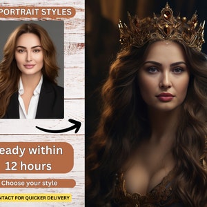 Custom Royal Queen Portrait from Photo, Renaissance Portrait, Historical Portrait,Custom Women Portrait, Digital download, Best gift for her
