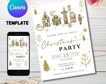 Christmas Party Invitation, Editable Christmas Party Invite, Christmas Party Printable Holiday Party Invitation Christmas Party template
