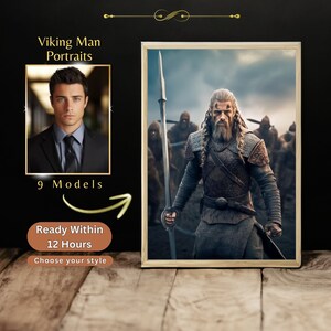Custom Viking man Portrait from Photo, Viking Gifts, Ragnar, Custom Man Portrait, Historical Painting, Best gift for him, Unique Gifts
