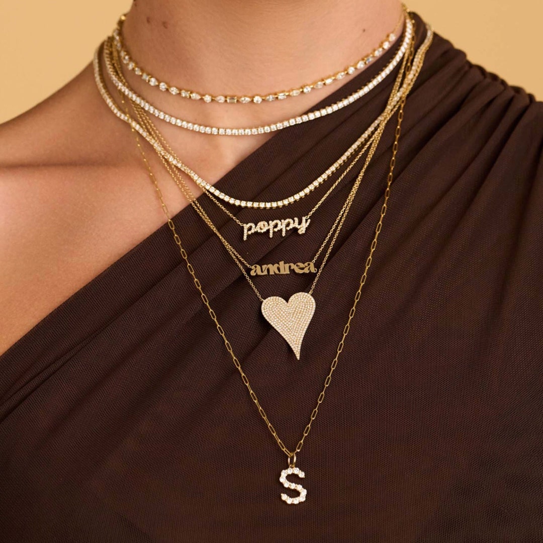 Collana Personalizzata Con Nome In Argento 925 Rodiato E Zirconi - Made In Italy - 3