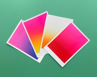 Lot de 4 cartes postales Riso Dégradés