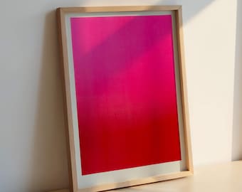 Impression riso dégradée rose/rouge, format A3
