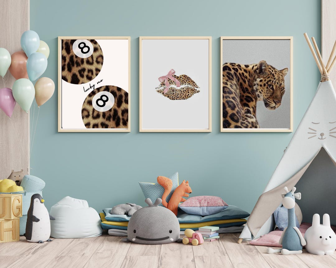 Leopard Print Wall Art, Set of 3, Animal Prints, Kids Room Decor ...