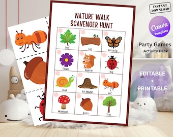 Nature Walk Scavenger Hunt Game: Printable Outdoor Activity (PDF Download)