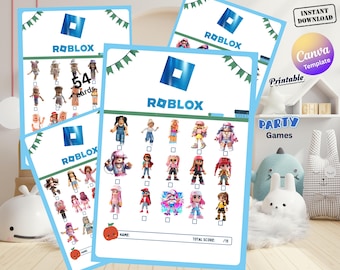 Juego de búsqueda del tesoro de Roblox: 90 tarjetas de entrenador + lista de verificación / Juego de fiesta de cumpleaños / Imprimible / Recuerdo de fiesta / Paquete de actividades escolares de juegos de cumpleaños