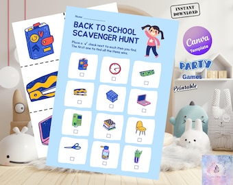 Back to School Scavenger Hunt Game: Printable Classroom Activity (PDF)