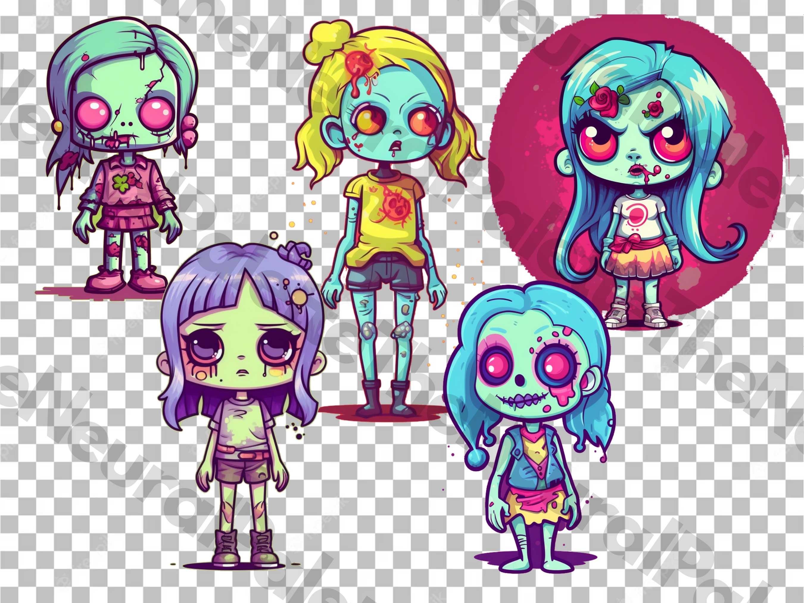 Halloween Graphic of a Ghoul Zombie Mom Pinup Vintage Kawaii Chibi  Illustration Cartoon Hyper Realistic Intricate · Creative Fabrica