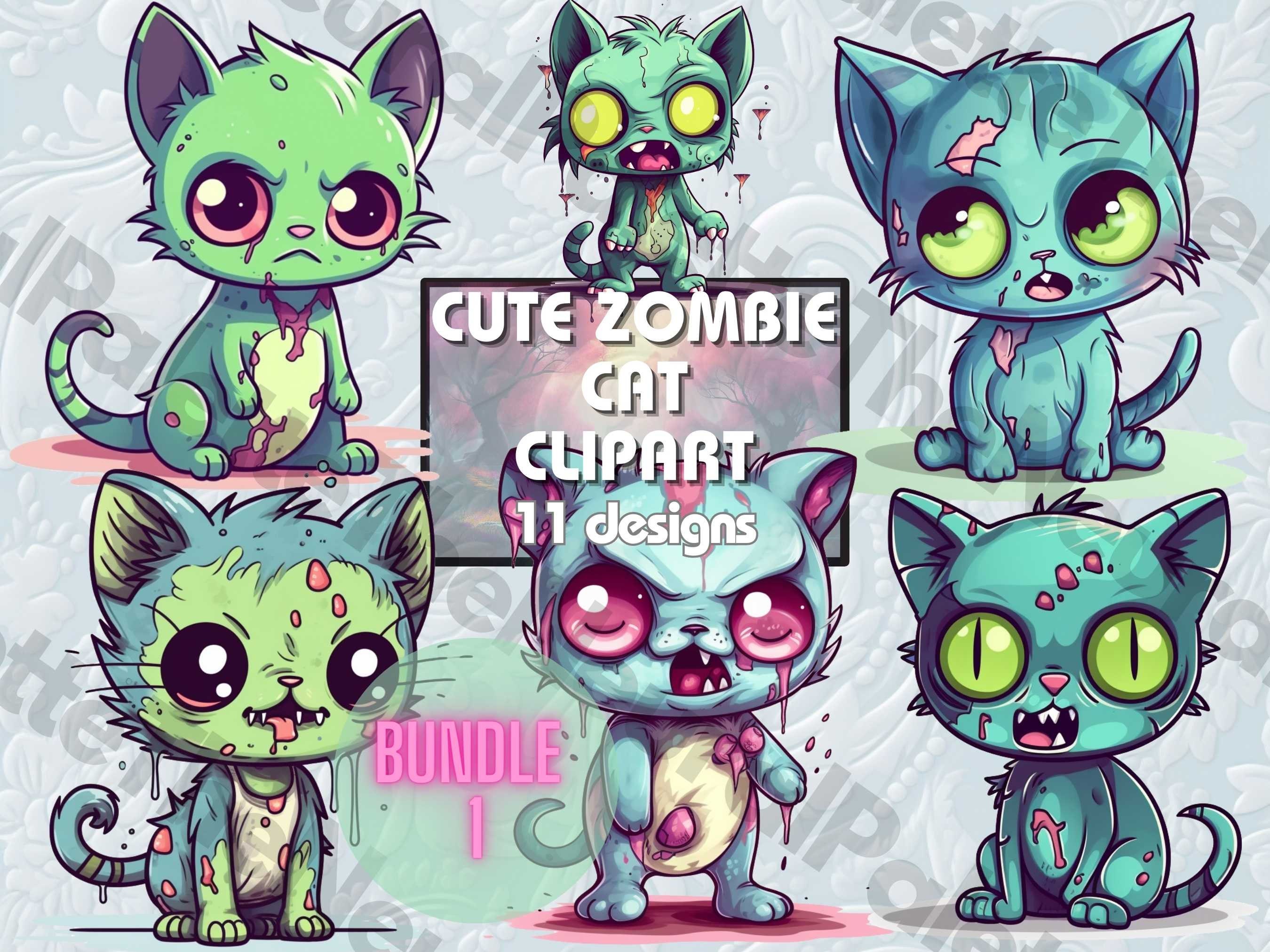 11, Kawaii Zombie Cat Clipart, Digital Download, Cute Undead Feline  Illustrations, Spooky Clipart, Commercial Use, Transparent PNG Bundle - Etsy
