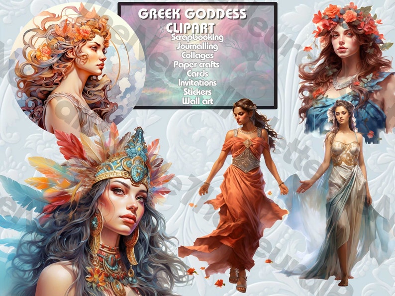 25, Greek Goddess Clipart, Greek Mythology, Transparent Background PNG, Commercial Use, Junk ...