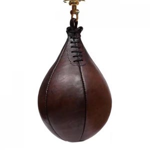 Vintage Style Old School Leather Speed Ball with Boxing Gloves, Gym & Home Decor, Workout Ball, Training Ball, Boxing Ball, Gift for Boxers