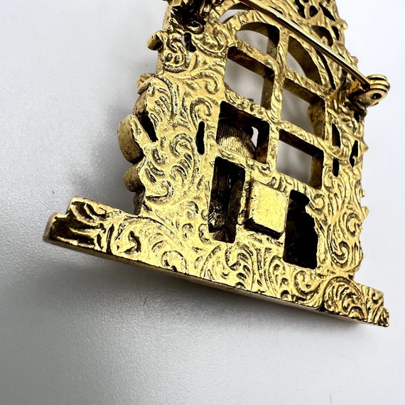 1928 Jewelry Co. Gold Tone Cat In Window Brooch P… - image 6