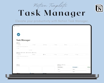 Notion Ultimate Task Manager template - To - Do Manager, Notion Life Planner, Task Management, Notion Dashboard, Digital Planner