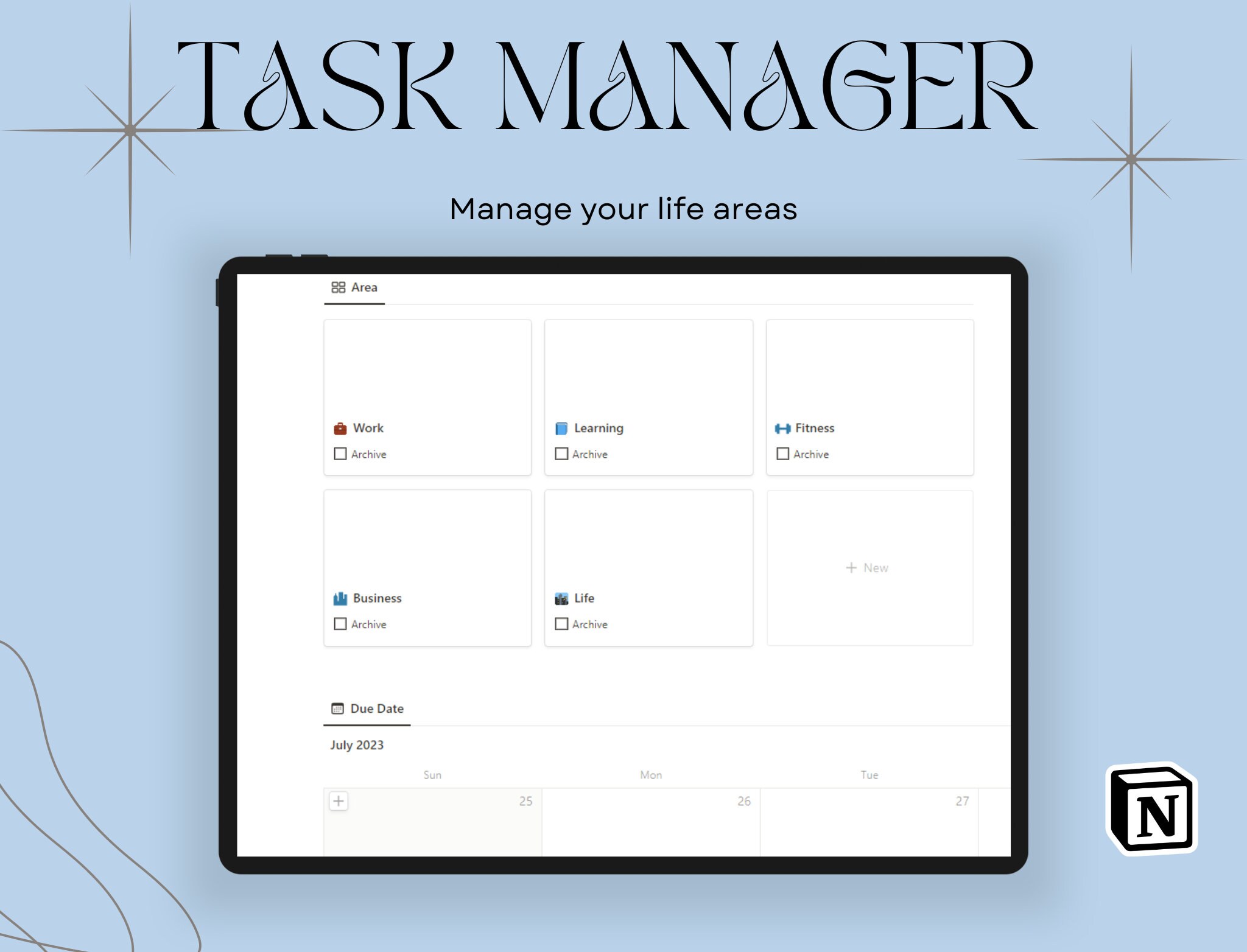 Notion Ultimate Task Manager Template - to - Do Manager, Notion Life ...
