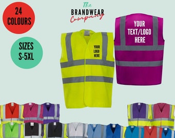 Custom Hi-Vis Safety Vest – Reflective Workwear Any logo Any Design, 24 Colors