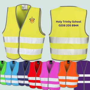 Kid&#39;s Hi-vis Safety Vest, School Trip, School Logo Custom Hi-vis Vest, Nursery Hi-Vis Vest, Fluorescent Vest, Personalised Printed High Viz
