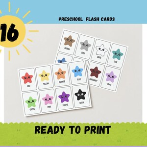 Lernen Sie Farben Karteikarten, Lernkarten, Heimbildung, 16 Karten, Instant Download, Vorschule/ Kindergarten, Lernkarten, Lernkarten