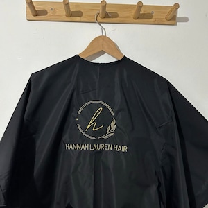 Logo branded Embroidered/Printed Branded Salon Gowns/ Custom Made Personalised Salon Gown/ Salon Aprons / Hairdressing Gown, Barbershop Cape