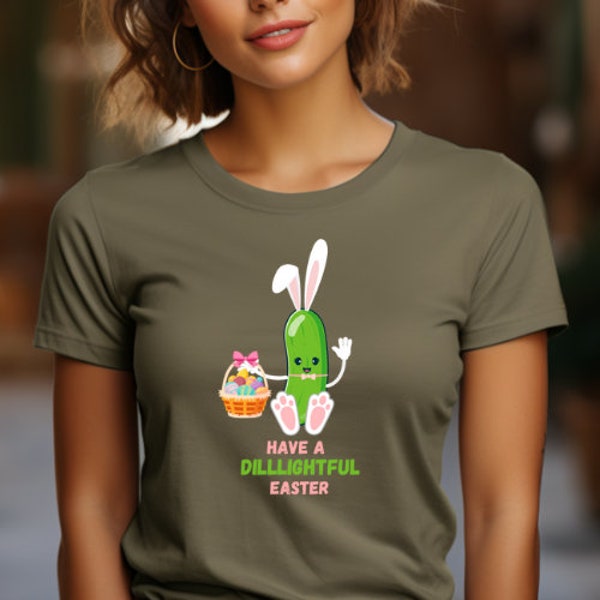 Pickle Easter tshirt, dilllightful Easter , pickle bunny t-shirt , pickle tee , Easter t-shirt , Easter gift