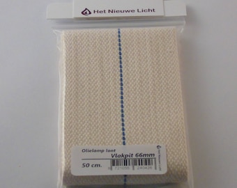 Het Nieuwe Licht ® - Lont voor petroleumstel 66mm breed - Vlakpit - Stelpit - 50cm lang