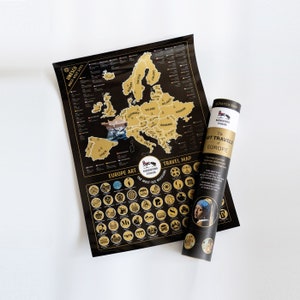 Art Travels Scratch Off Map - Scratch Map of Art in Europa - Das beste Geschenk für Kunstliebhaber, Originale Geschenkideen, Europa Kunst Reisekarte