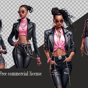 Fashion Girl Clipart: African American Woman PNG (Digital Download)