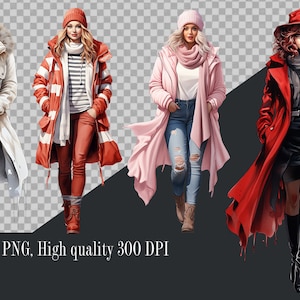 Woman in Coat, Fashion Illustration, Fashionable Women, PNG, Fashion art