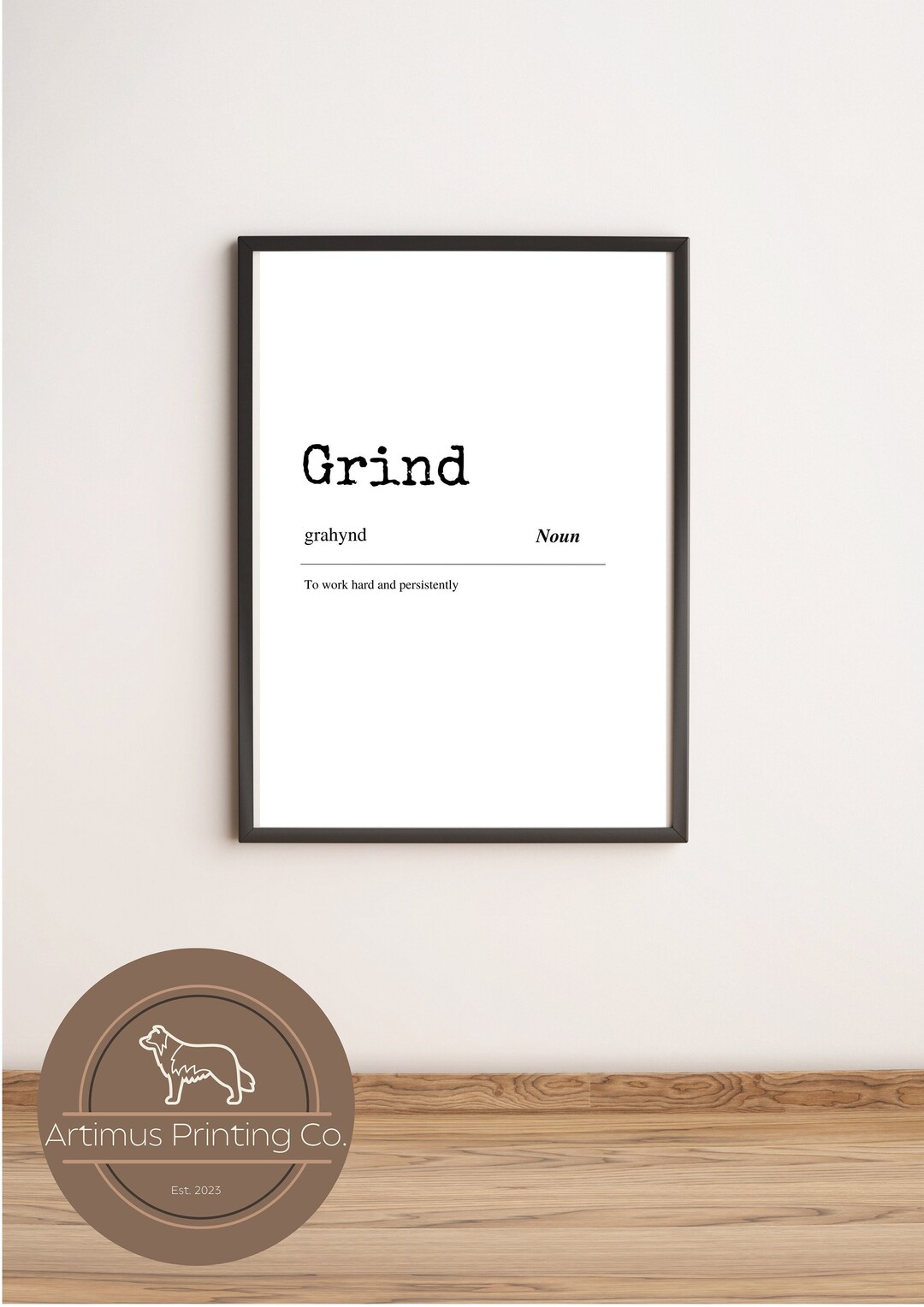 Grind Dictionary Definition Digital Print Word Meaning Etsy