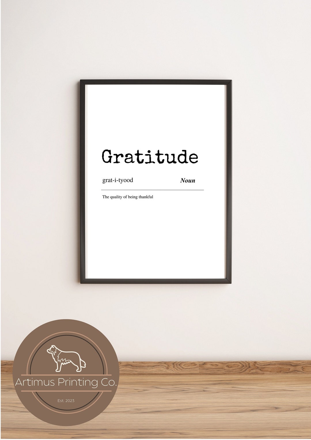 Gratitude Dictionary Definition Digital Print Word Meaning Etsy