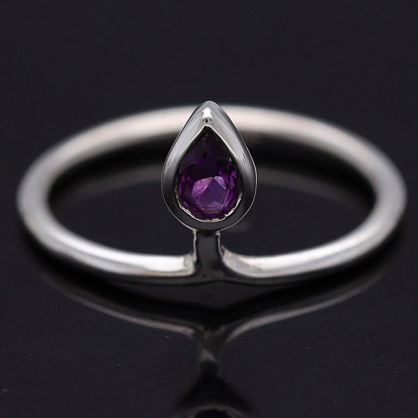 Natural Amethyst  Women Ring, 925 Sterling Silver Ring, Handmade Dainty Ring,  Best Gift For Her, February Birthstone