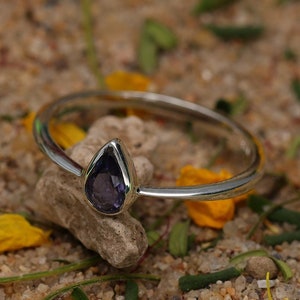 Handmade Silver Ring, Natural Iolite Ring, Blue Gemstone Women Ring, 925 Sterling Silver, Personalized Boho Ring, Iolite Jewelry, Gift Ring