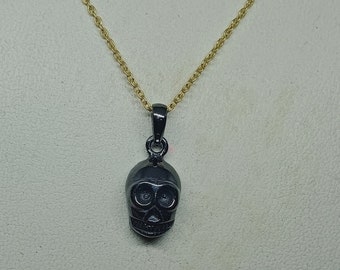 Handmade Sterling Silver Skull Necklace: Memento Mori Halloween Jewelry