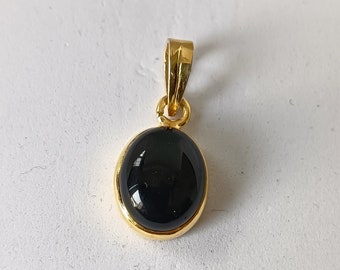 Handmade Black Onyx 925 Sterling Silver Pendant Necklace