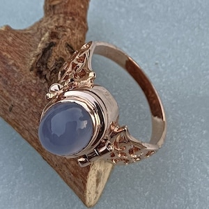 Moonstone Poison Ring,925Sterling Silver, Poison Locket Pill Box Ring, Handmade Secret Ring,Rose Gold Plated Poison Box Ring, Moonstone Ring