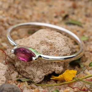 Christmas Sale, Natural Pink Tourmaline Gemstone Handmade Ring,925 Sterling Silver Women Ring, Christmas Gift For Her ,Tourmaline Gemstone