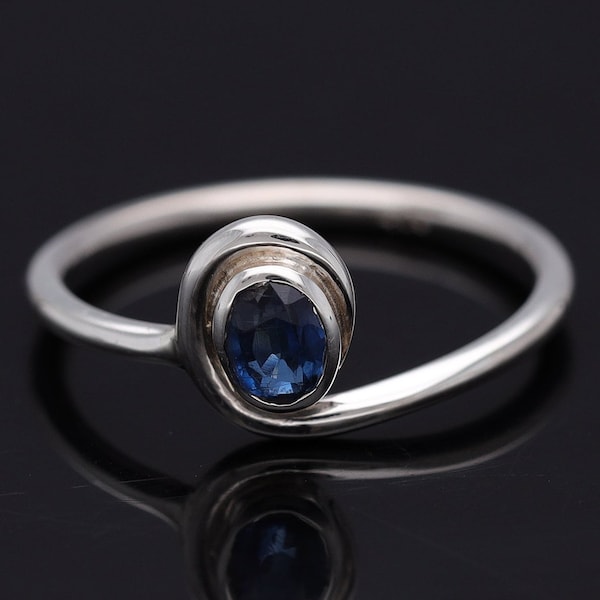 Natural Kyanite Gemstone Ring For Women, Handmade Statement Ring ,925Sterling Silver Ring, September Birthstone , Promise Ring, Gift For Her