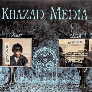 May include: CD case for "Criptape" by Lil Loaded, front and back view. The front features a photo of the artist and the album title. The back lists the song titles. The background is a dark, stylized forest scene with the text "KHAZAD-MEDIA".