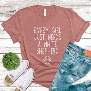 White Shepherd Geschenk für sie White Shepherd Mom Shirt für White Shepherd T Shirt Deutscher Schäferhund T-Shirt I Love German Shepherd Girl
