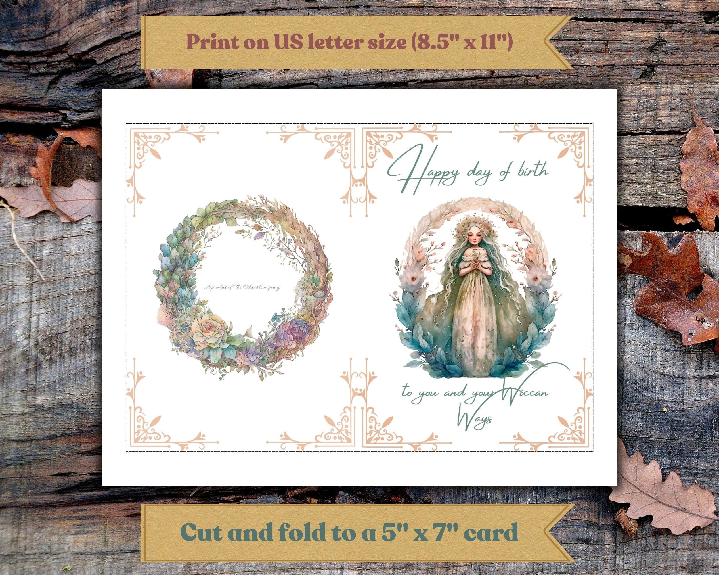 Printable Wiccan Birthday Greeting Card - Etsy