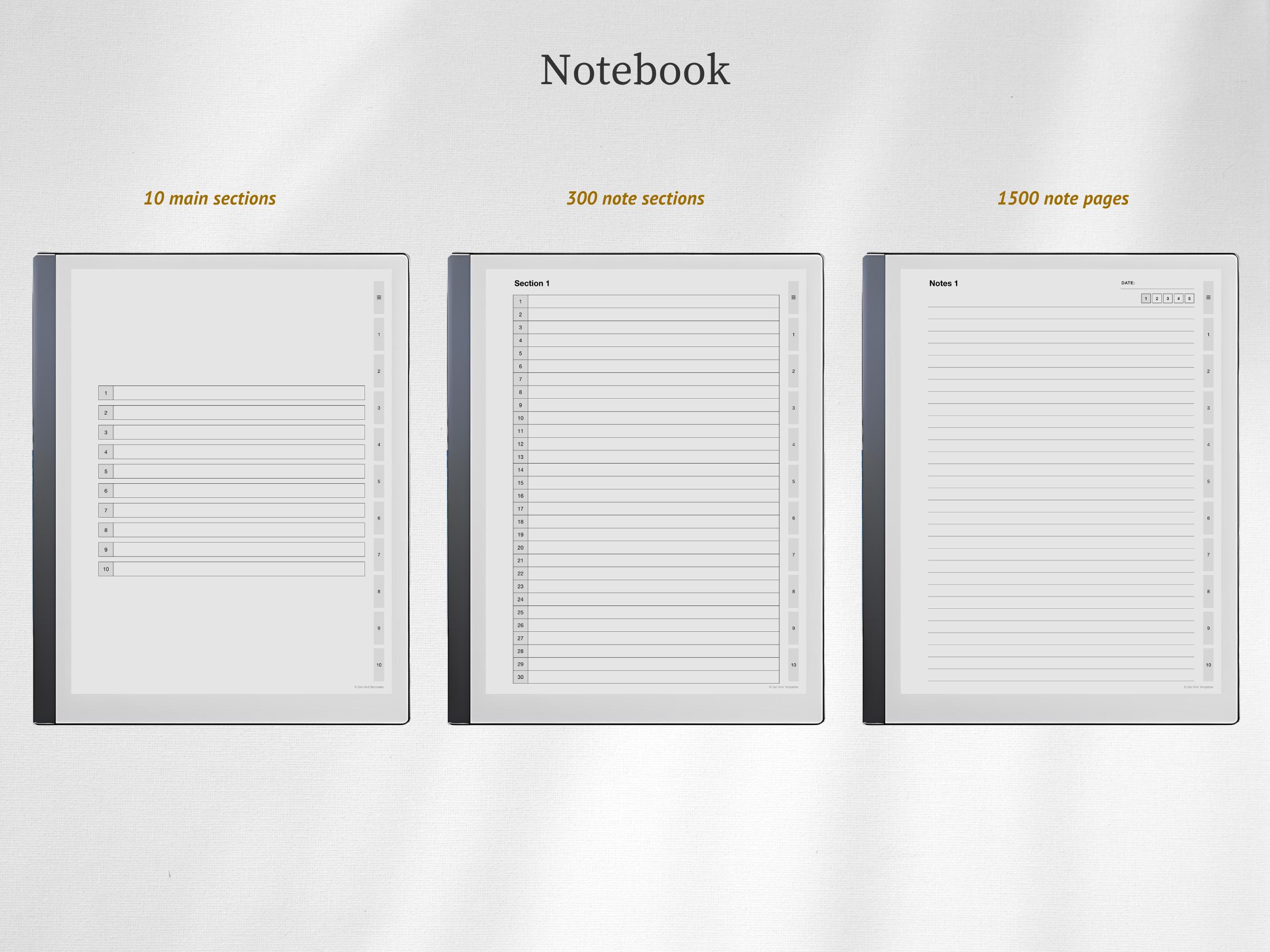 Notebook Template for Remarkable 2 - Etsy