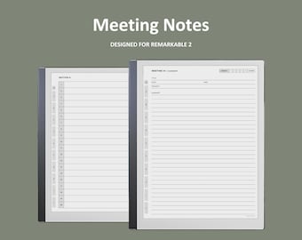 Meeting Notes Template for Remarkable 2 (PDF File)