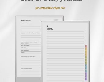 2026 + 2027 Daily Journal Template for Remarkable Paper Pro Move - Etsy