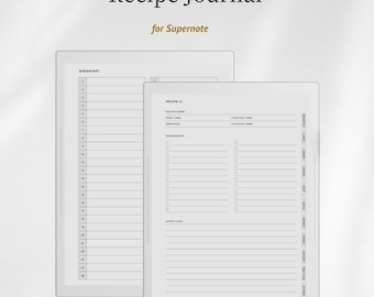 Diario di ricette per Supernote Manta A5X e Supernote Nomad A6X