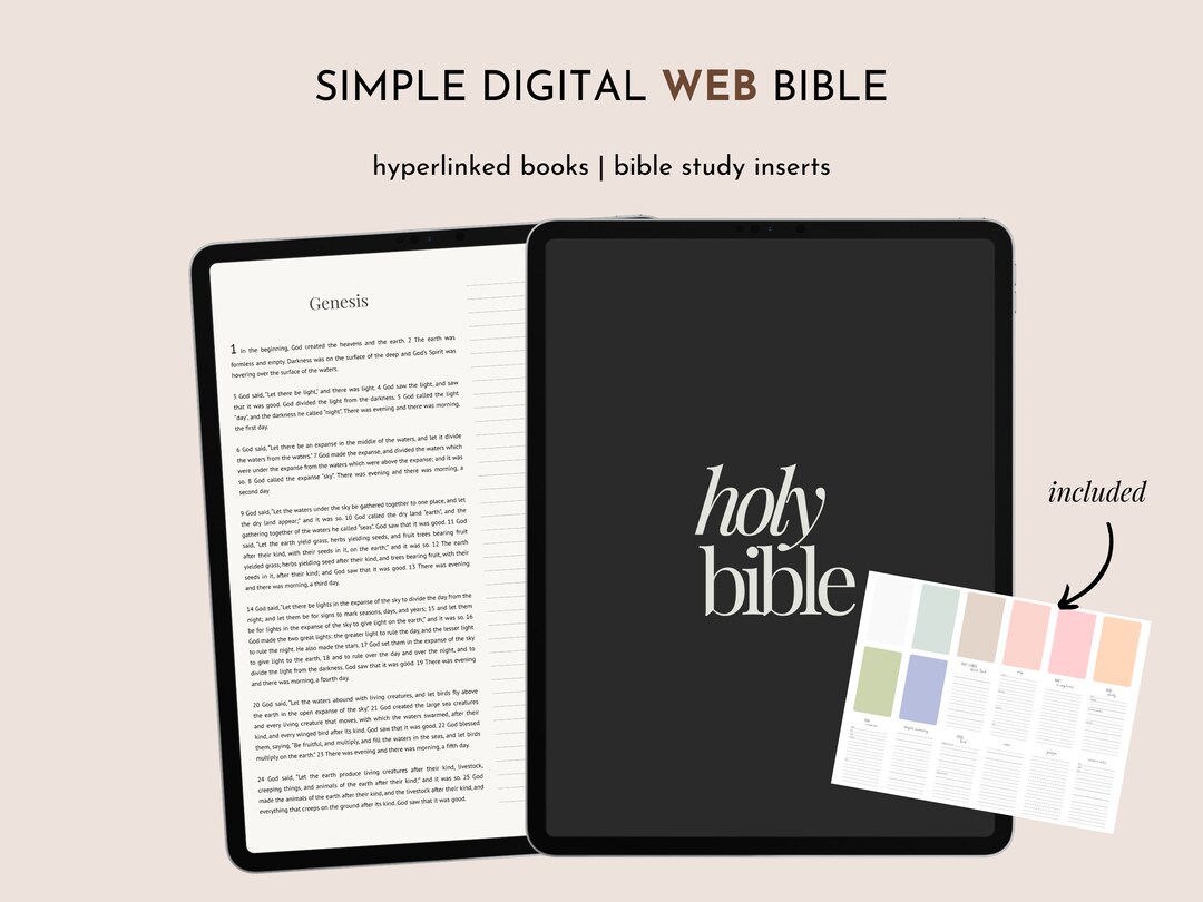 Digital Bible WEB, Digital Journaling Bible, Goodnotes Bible, PDF Bible, iPad Bible Etsy