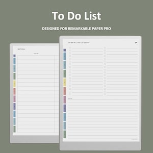 Elenco delle cose da fare per Remarkable Paper Pro / Planner giornaliero delle cose da fare per Remarkable Paper Pro