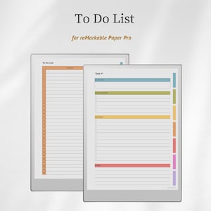 reMarkable Paper Pro 用 To Do リスト テンプレート、タスク リスト