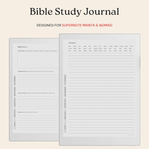 Bible Study Journal for Supernote Manta A5X & Supernote Nomad A6X