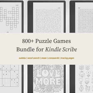 Puzzle-Spiele-Bundle für Kindle Scribe - Sudoku, Labyrinth, Wortsuche, Kreuzworträtsel, Ablaufverfolgung