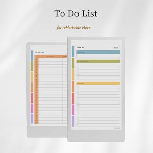 To Do List Template for reMarkable Paper Pro Move, Task Planner